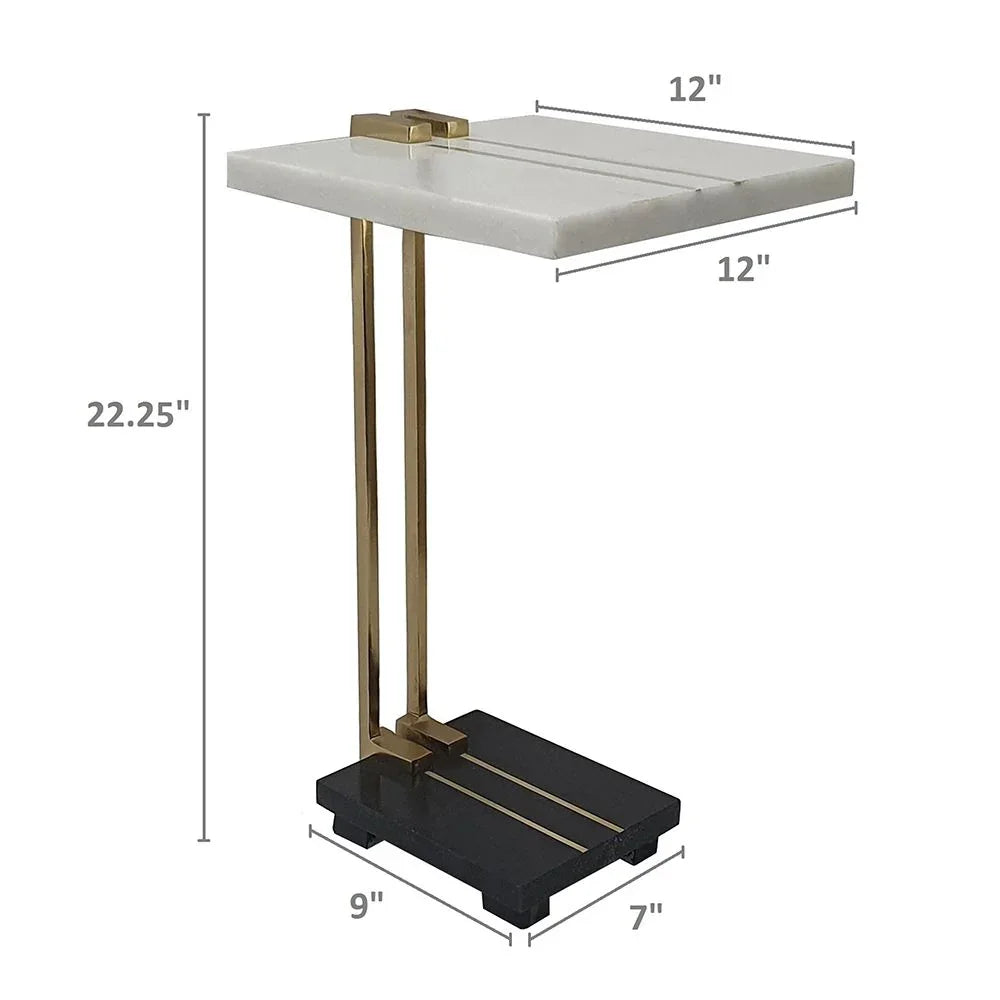 Crystal Side Table With Metal Frame, Artistic Accent Table For Living Room - Furniture Home Direct