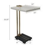 Crystal Side Table With Metal Frame, Artistic Accent Table For Living Room - Furniture Home Direct
