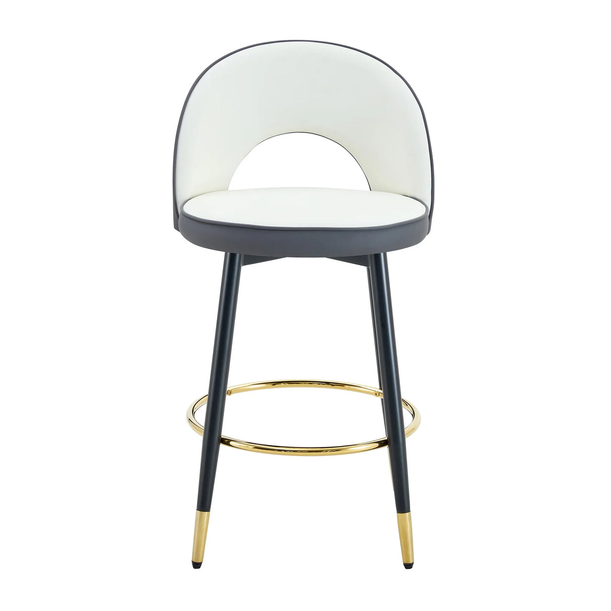 Bar Stool Set Modern Upholstered Two Tone White and Gray - Furniture Home Direct