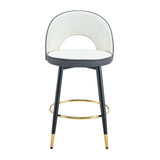 Bar Stool Set Modern Upholstered Two Tone White and Gray - Furniture Home Direct