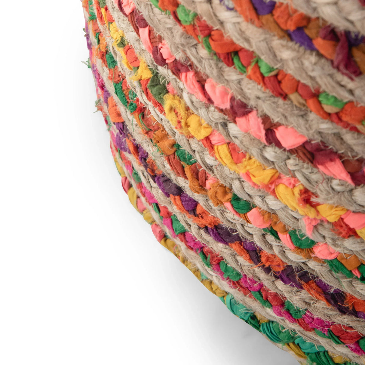 Margo - Handcrafted Round Pouf - Furniture Home Direct