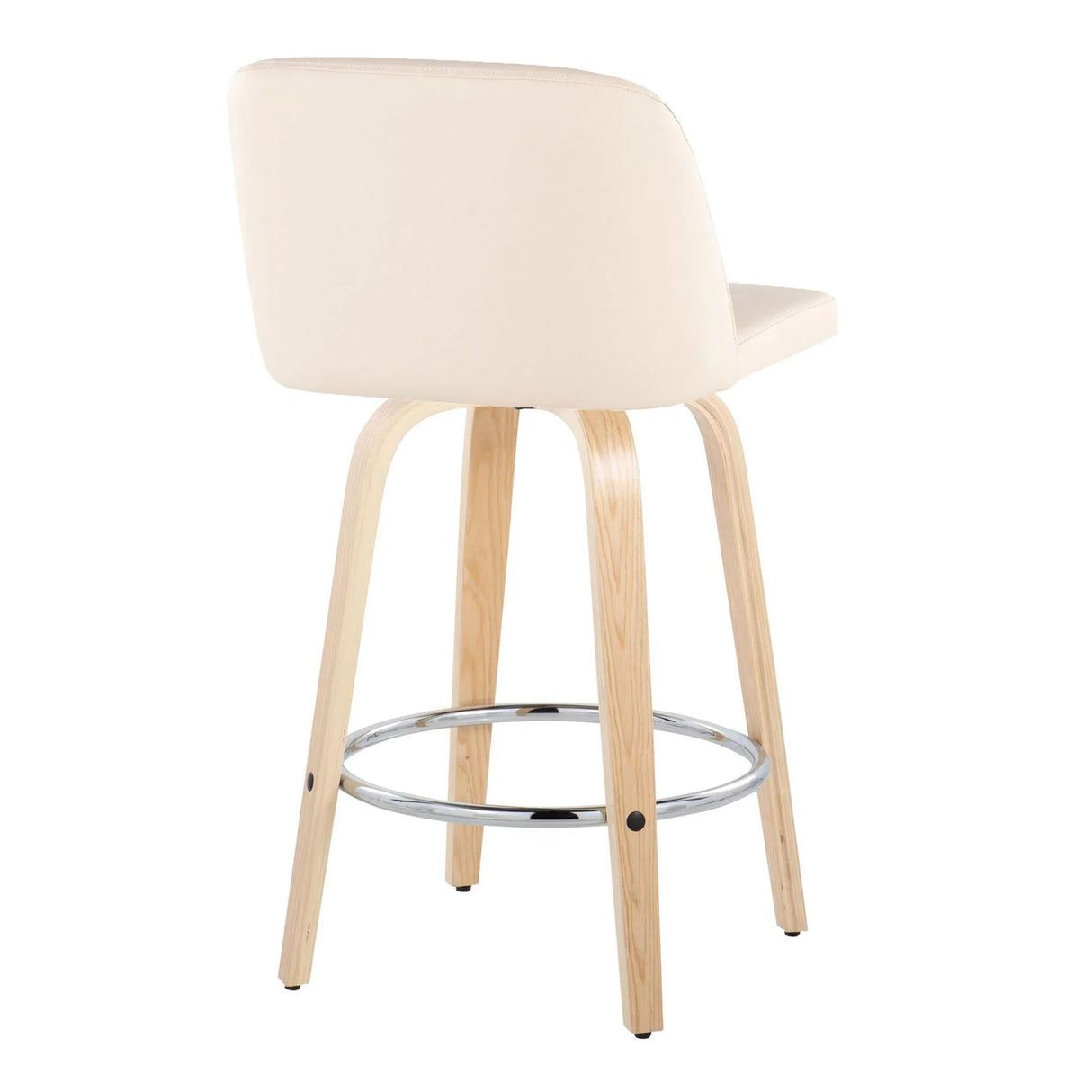 Toriano - Contemporary Fixed-Height Counter Stool With Swivel And Round Footrest (Set of 2) - Furniture Home Direct