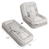 Upholstered Human Dog Bed And Pets, Bean Bag Floor Sofa With Massage Pillow, 5 Adjustable Positions & 2 Soft Pillows - Furniture Home Direct