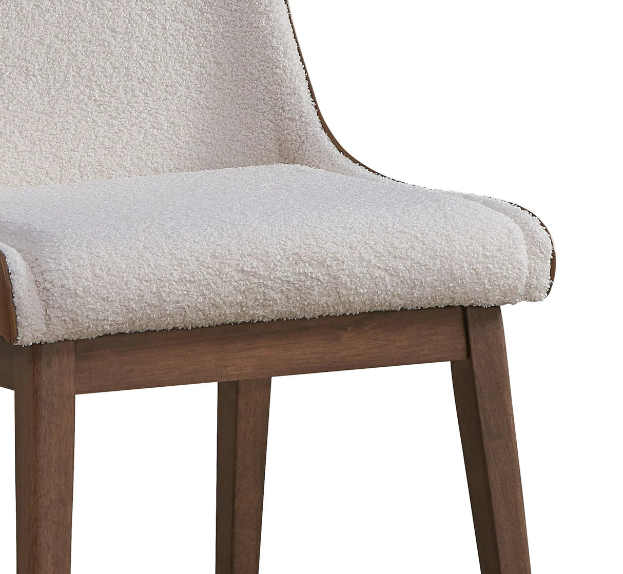 Ginny - Boucle Velvet Side Chair (Set of 2) - Walnut - Furniture Home Direct