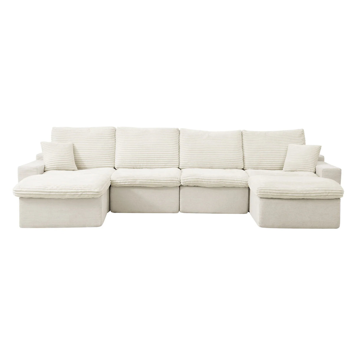 Modern Modular U Shaped Cloud Sectional Couch With Deep Seat And Comfy Chaise - Furniture Home Direct