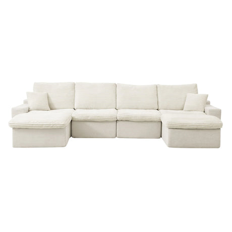 Modern Modular U Shaped Cloud Sectional Couch With Deep Seat And Comfy Chaise - Furniture Home Direct