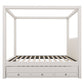 Upholstery Canopy Platform Bed With Trundle And Three Storage Drawers - Furniture Home Direct