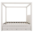 Upholstery Canopy Platform Bed With Trundle And Three Storage Drawers - Furniture Home Direct