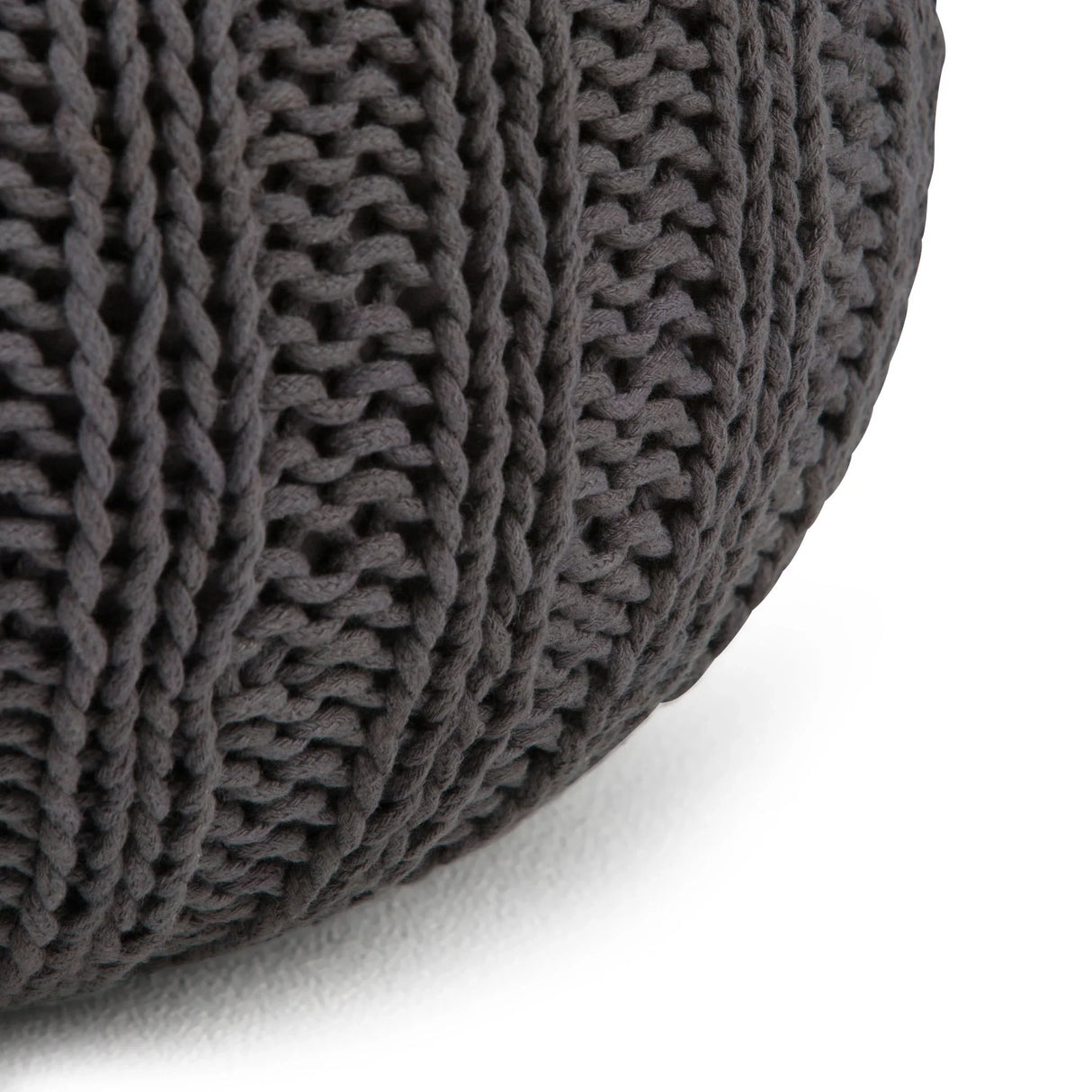 Shelby - Handcrafted Hand Knit Round Pouf - Furniture Home Direct