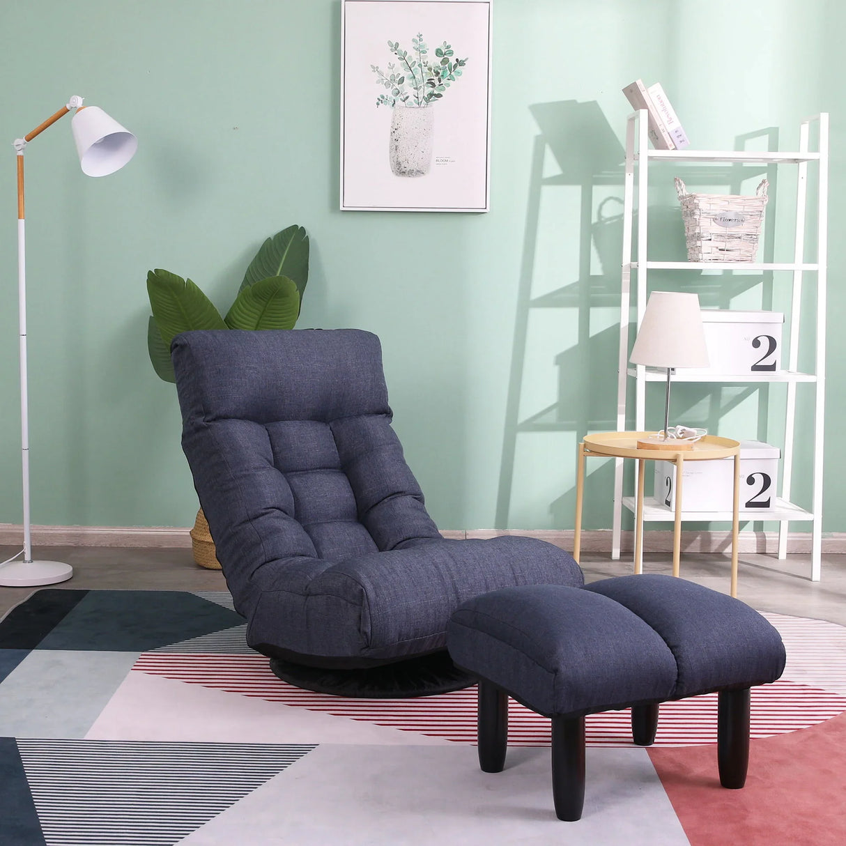 Adjustable Japanese Reclining Floor Chair Sofa With Metal Frame For Living Room - Furniture Home Direct