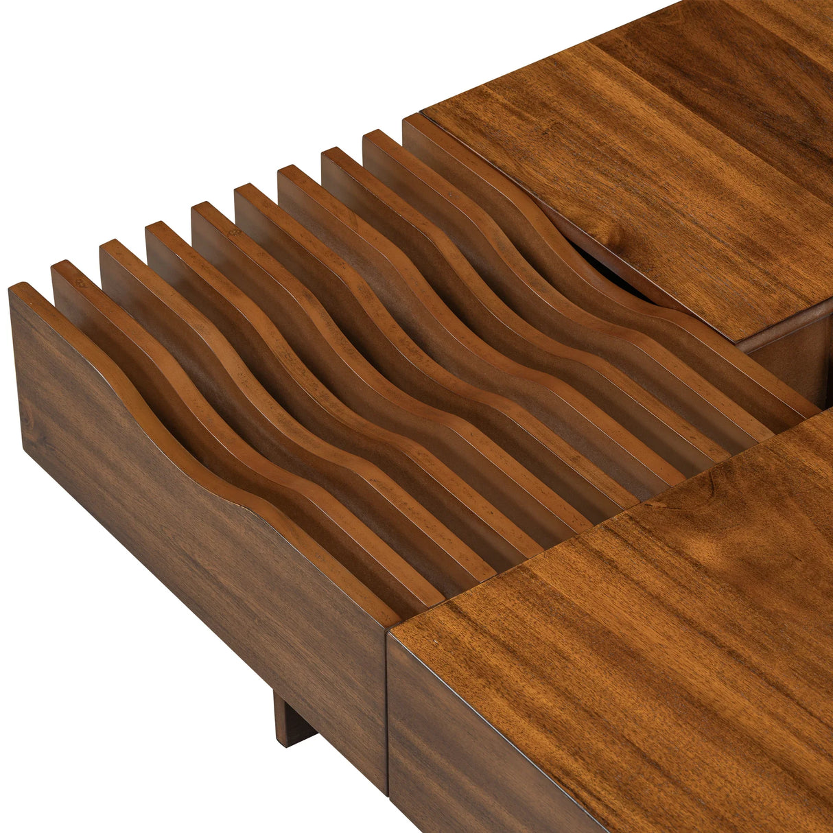 Coffee Table With Storage Drawers And Glass Top Brown - Furniture Home Direct