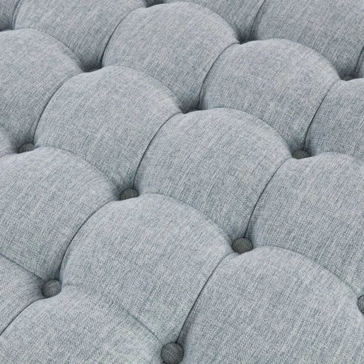 Skirted Tufted Round Ottoman With Button Top - Gray - Furniture Home Direct