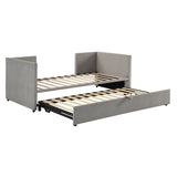 Twin Size Upholstered Daybed With Pop Up Trundle - Furniture Home Direct