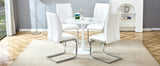Dining Set Modern Round Table with Four Chairs White - Furniture Home Direct