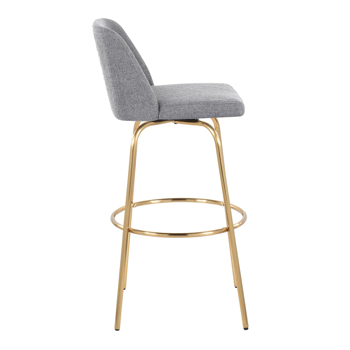Toriano - Contemporary Fixed Height Barstool With Swivel And Round Footrest (Set of 2) - Furniture Home Direct