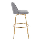 Toriano - Contemporary Fixed Height Barstool With Swivel And Round Footrest (Set of 2) - Furniture Home Direct