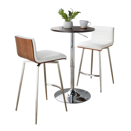 Mason - 3 Piece Swivel Mid Century Modern Counter Height Dining Set With Adjustable Table - Furniture Home Direct