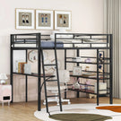 Bed With 3 Layers Of Shelves And Desk, Stylish Frame Bed - Furniture Home Direct