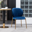 Amoa - Contemporary Velvet Upholstery Dining Chair - Blue - Furniture Home Direct