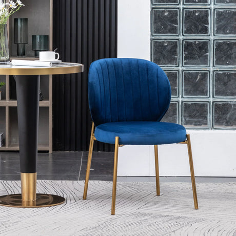 Amoa - Contemporary Velvet Upholstery Dining Chair - Blue - Furniture Home Direct