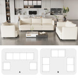 3 Piece Modular Living Room Set with Different Configurations, Off White - Furniture Home Direct