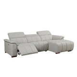 Power Reclining Sectional with USB Port - Light Gray - Furniture Home Direct