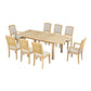 Topmax - Rustic Extendable Dining Table Set With Removable Leaf, 6 Upholstered Armless Dining Chairs And 2 Padded Arm Chairs, 9 Pieces - Furniture Home Direct