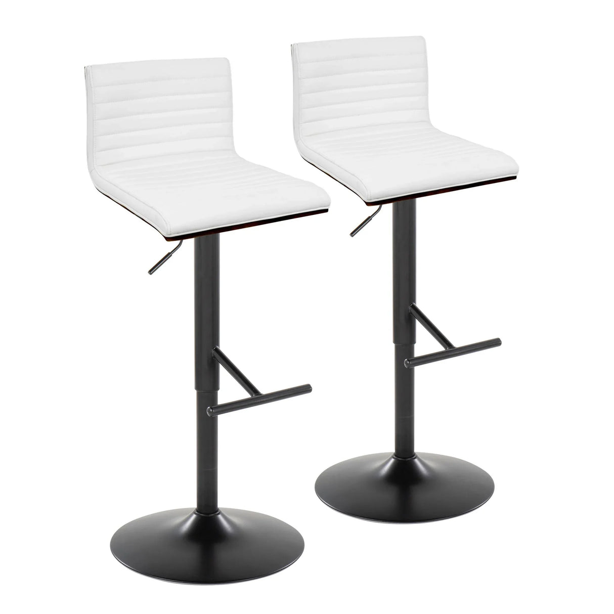 Mason - Contemporary Adjustable Barstool With Swivel With Straight T Footrest (Set of 2) - Furniture Home Direct