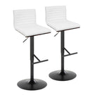 Mason - Contemporary Adjustable Barstool With Swivel With Straight T Footrest (Set of 2) - Furniture Home Direct