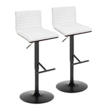 Mason - Contemporary Adjustable Barstool With Swivel With Straight T Footrest (Set of 2) - Furniture Home Direct