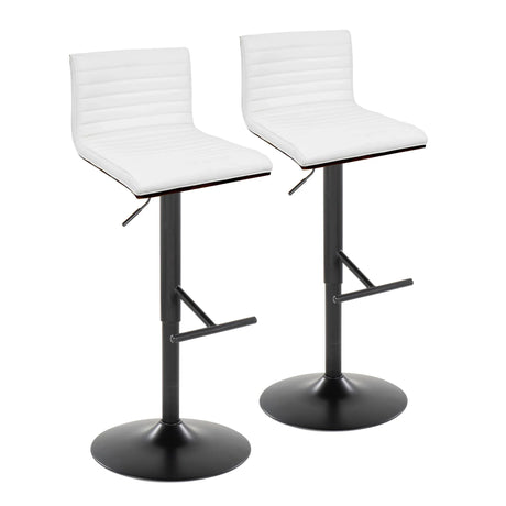 Mason - Contemporary Adjustable Barstool With Swivel With Straight T Footrest (Set of 2) - Furniture Home Direct