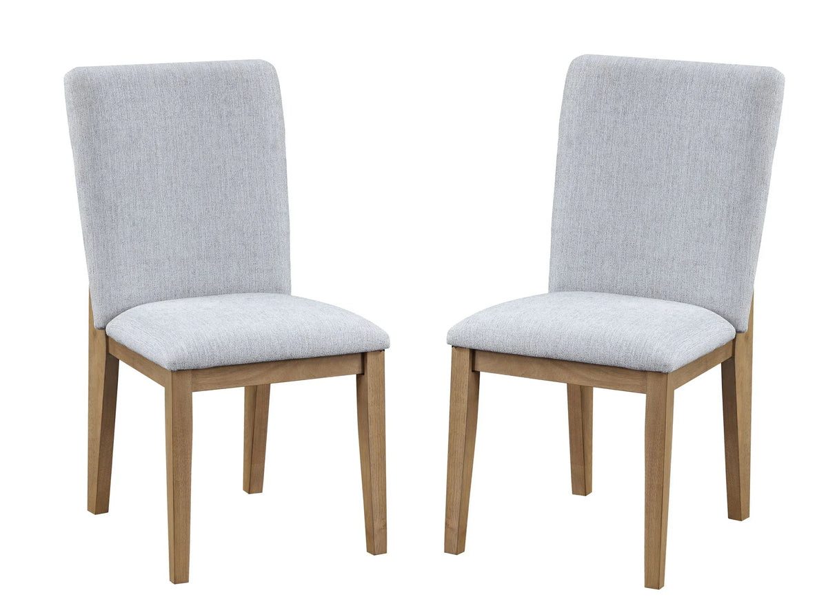 Delphine - Linen Fabric 19" Dining Chair (Set of 2) - Gray - Furniture Home Direct
