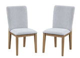 Delphine - Linen Fabric 19" Dining Chair (Set of 2) - Gray - Furniture Home Direct