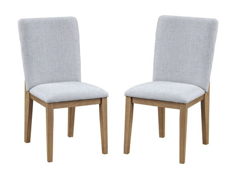 Delphine - Linen Fabric 19" Dining Chair (Set of 2) - Gray - Furniture Home Direct