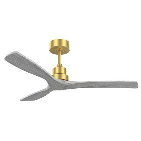 Indoor Ceiling Fan Without Light 3 Solid Wood Blades Remote Control Reversible Dc Motor - Gold - Furniture Home Direct