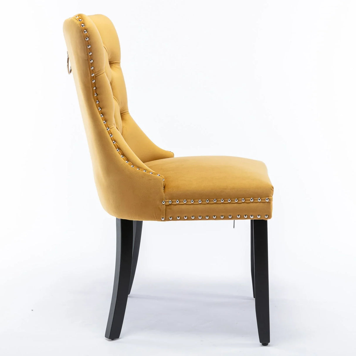 Nikki - Modern, High-End Tufted Solid Wood Contemporary Velvet Upholstered Dining Chair With Wood Legs Nailhead Trim (Set of 2) - Furniture Home Direct