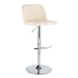 Toriano - Contemporary Adjustable Barstool With Swivel & Rounded T Footrest (Set of 2) - Furniture Home Direct