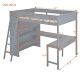 Modern Loft Bed With Desk And Shelves - Furniture Home Direct
