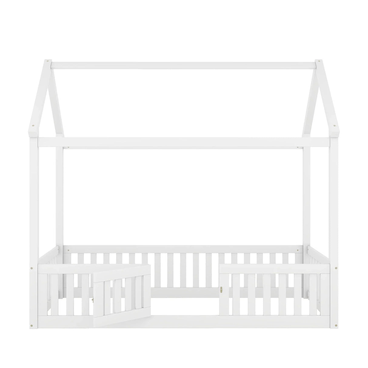 Wood House Bed With Fence And Door - Furniture Home Direct