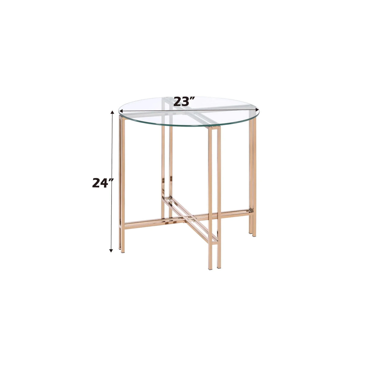 Veises - Clear Glass Top With End Table - Champagne - Furniture Home Direct