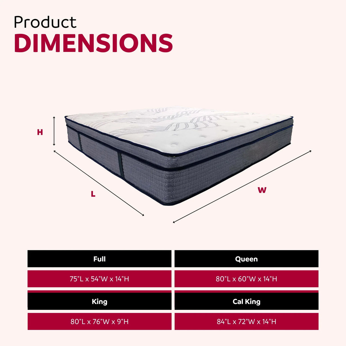 King Size Hybrid Plush Foam Mattress, Soft Polyester Knit Cover, Multi Layer Foam Mattress - White / Gray - Furniture Home Direct