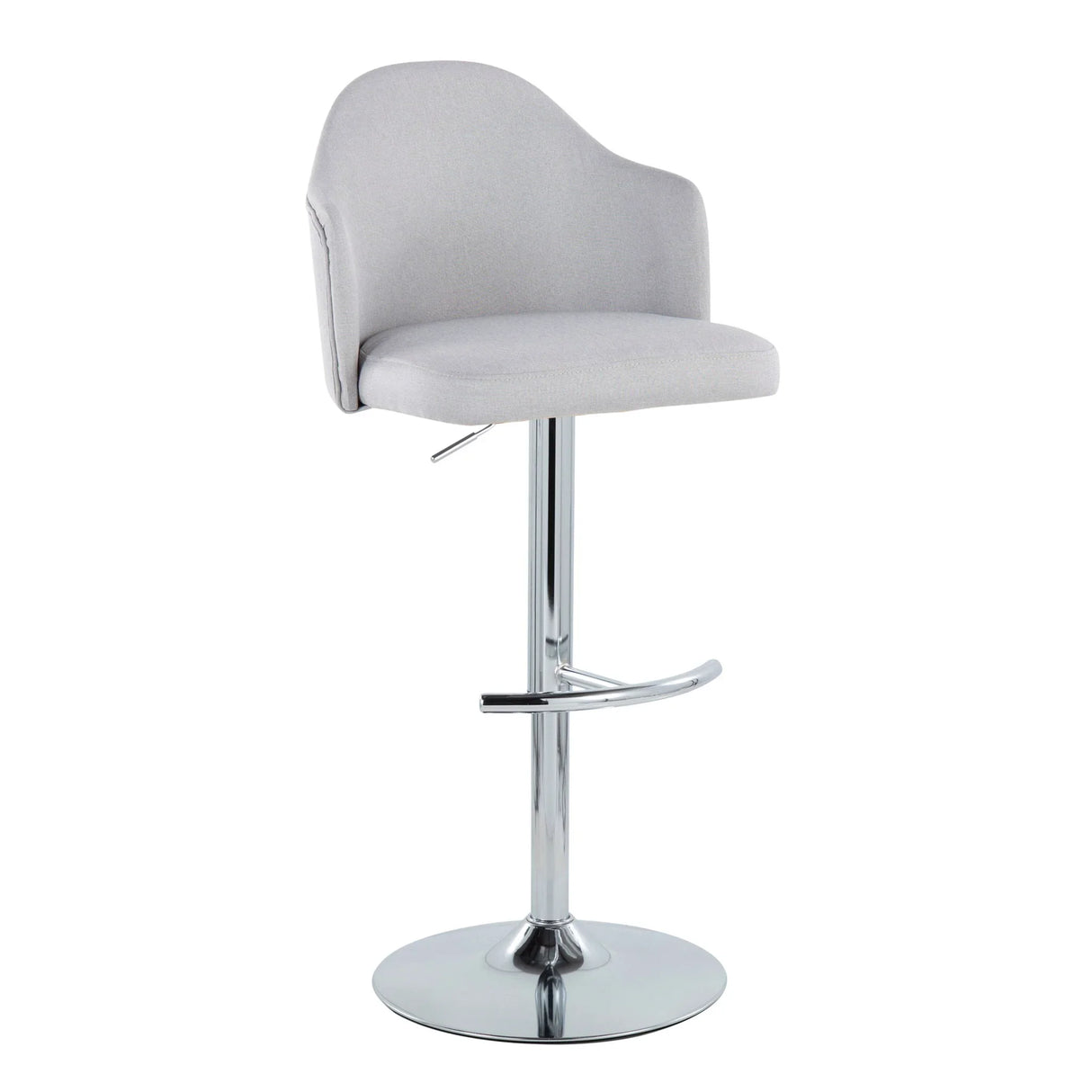 Ahoy - Contemporary Adjustable Barstool With Swivel With Rounded T Footrest (Set of 2) - Furniture Home Direct