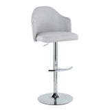 Ahoy - Contemporary Adjustable Barstool With Swivel With Rounded T Footrest (Set of 2) - Furniture Home Direct