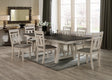 Dining Set Extendable Table with 6 Upholstered Chairs Cream - Furniture Home Direct