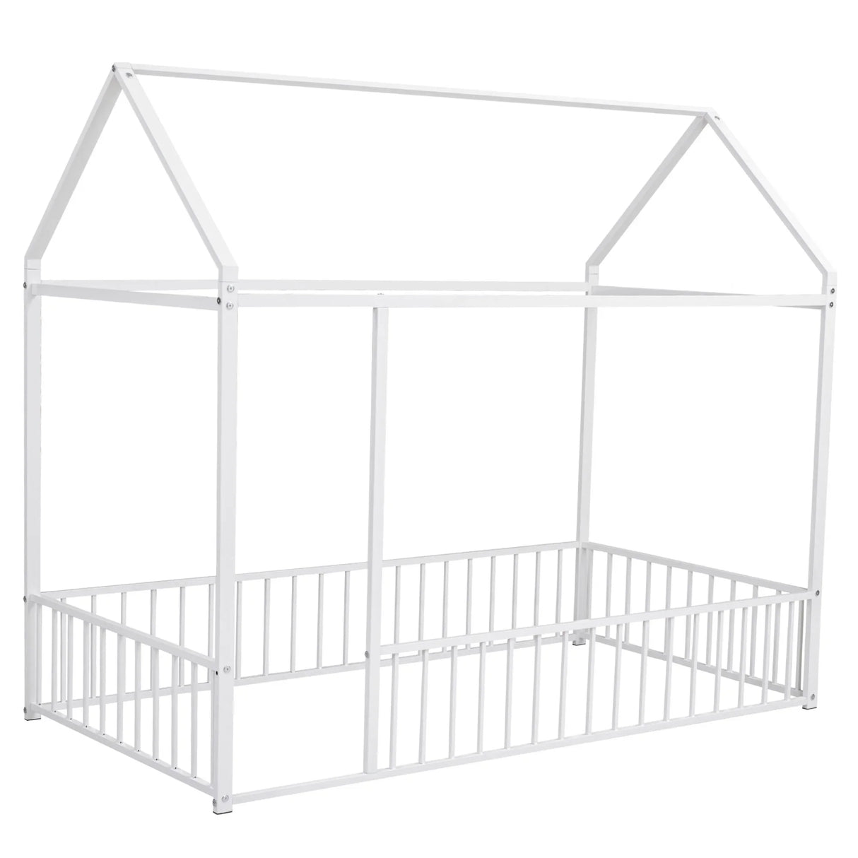 Metal Bed House Bed Frame With Fence - Furniture Home Direct