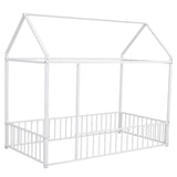 Metal Bed House Bed Frame With Fence - Furniture Home Direct