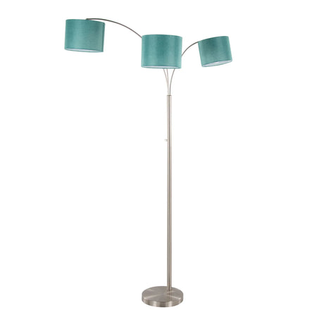Willow - Trio Contemporary Floor Lamp - Nickel / Turquoise - Furniture Home Direct