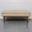 Boucle Puffer Bench - Beige - Furniture Home Direct
