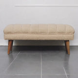 Boucle Puffer Bench - Beige - Furniture Home Direct