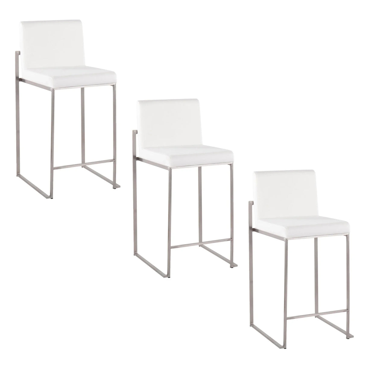 Fuji - Contemporary High Back Counter Stool, Functional Design - Furniture Home Direct